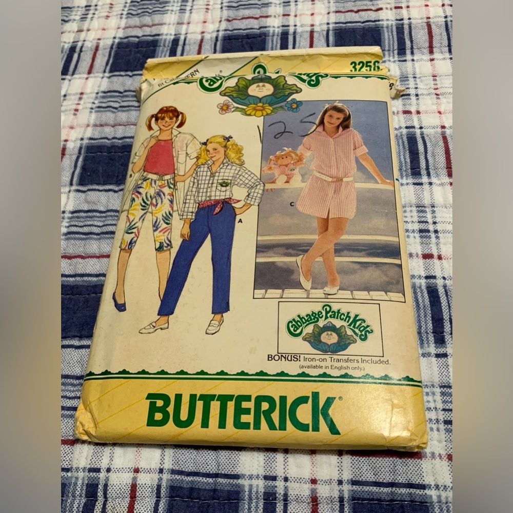 Butterick Pattern 3258 CABBAGE PATCH For Kids AND Doll, Includes Transfers UNCUT